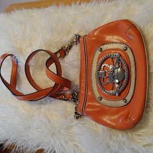 KATHY VAN ZEELAND RETRO BURNT ORANGE COMPACT CROSSBODY BAG